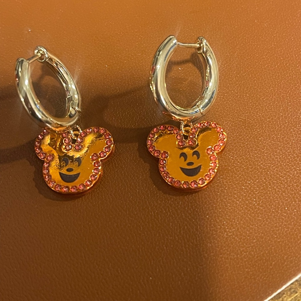 Pumpkin / Fall Mickey Mouse Earrings. NWOT